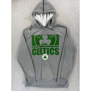 Boston Celtics NBA Screened Logo Stadium Hoodie Sweatshirt (Men's Medium) Gray